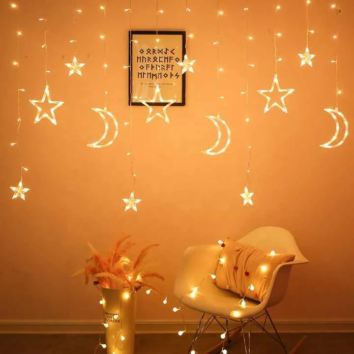 أضواء زينة رمضان وعيد مبارك