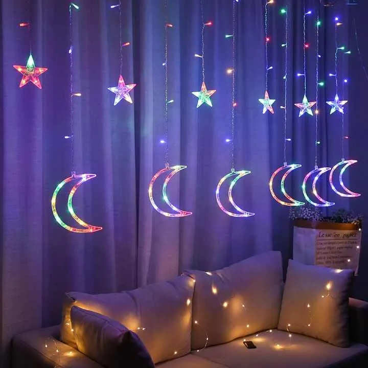 زينة رمضان وعيد مبارك على شكل قمر ونجمة