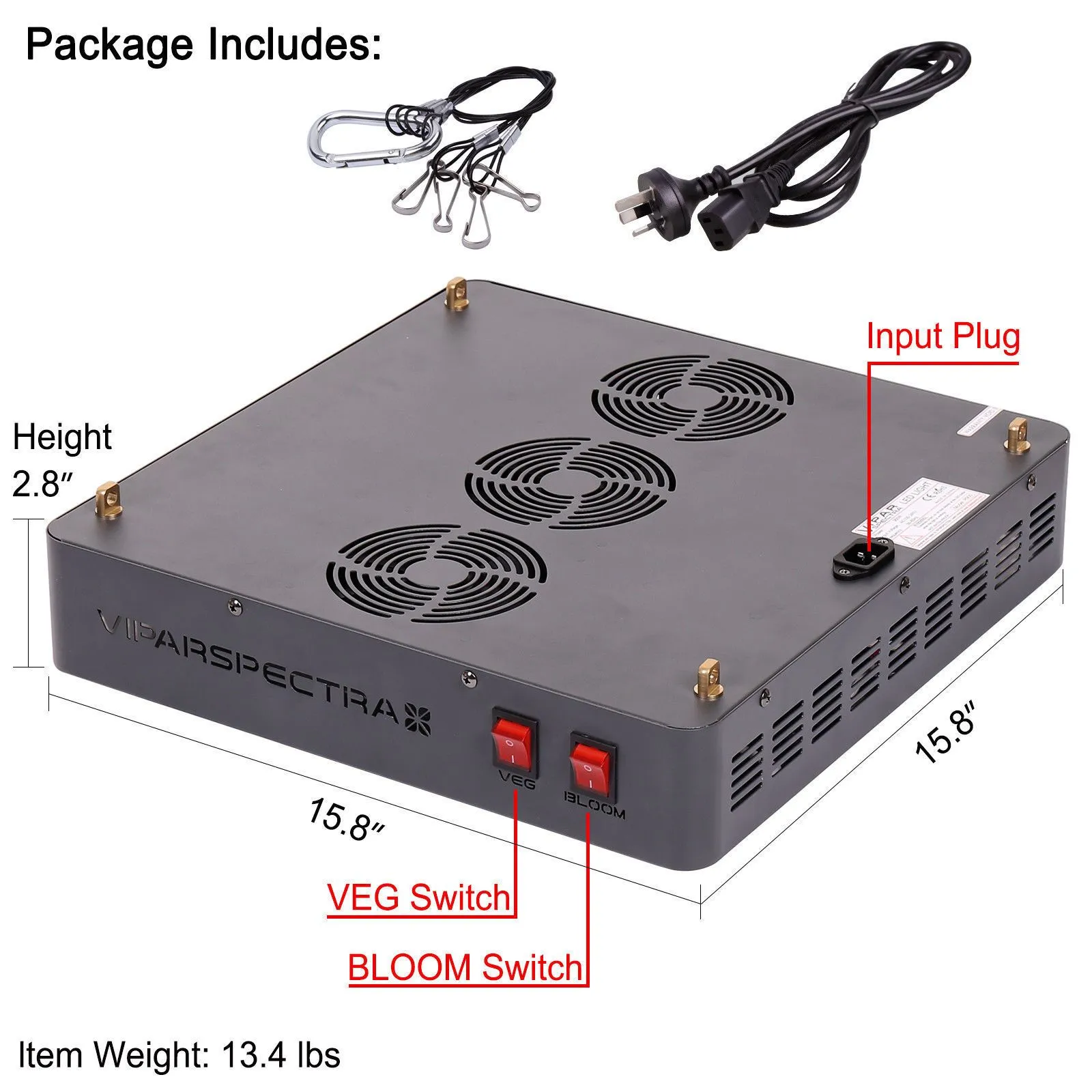 2 Viparspectra V900 - 900 Watt LED Grow Lights
