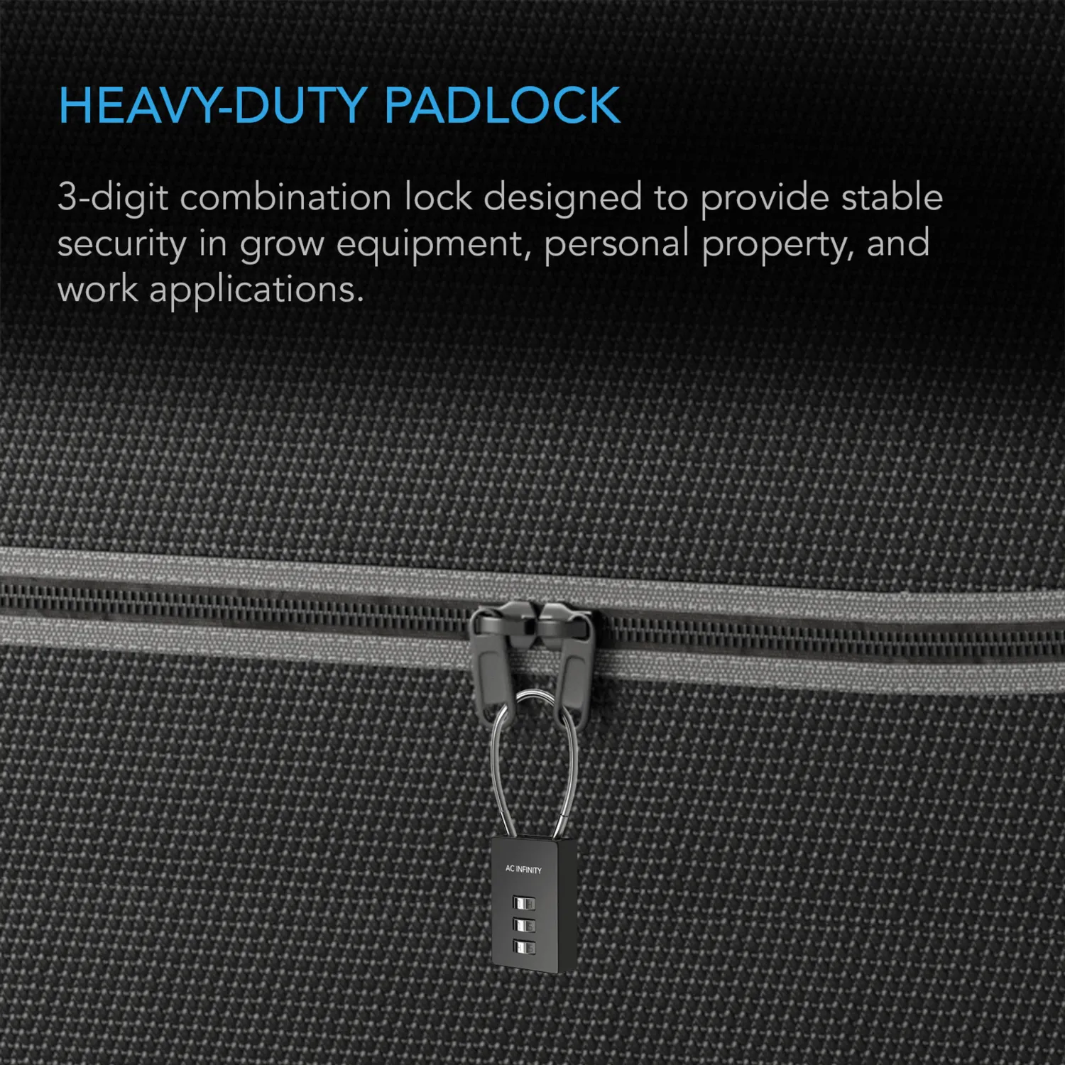 AC Infinity Combination Lock, Flexible Steel Cable Loop, 2-Pack