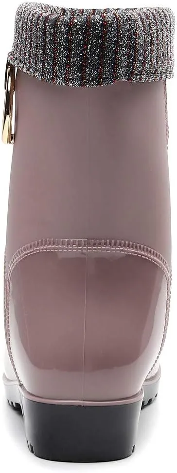 AMDBEL Rain Boots For Women, Women's Mid Calf Rain Boots Waterproof Garden Rain Shoes Anti-Slipping Rainboots for Ladies