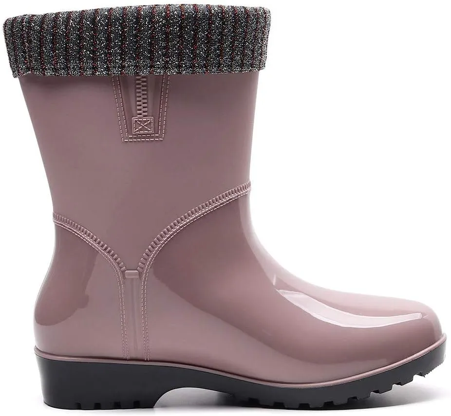AMDBEL Rain Boots For Women, Women's Mid Calf Rain Boots Waterproof Garden Rain Shoes Anti-Slipping Rainboots for Ladies
