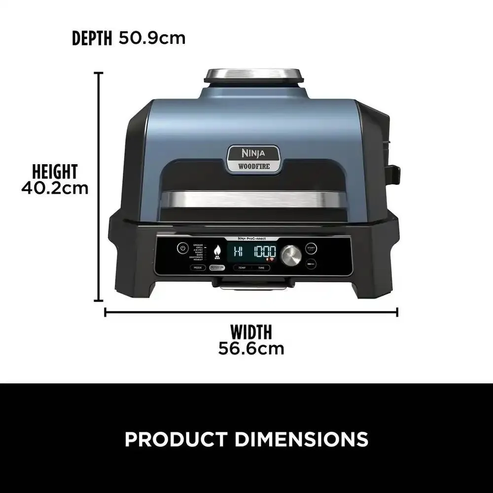 Ninja OG901UKSTANDKIT Woodfire Pro Connect XL Electric BBQ Grill with BBQ Stand