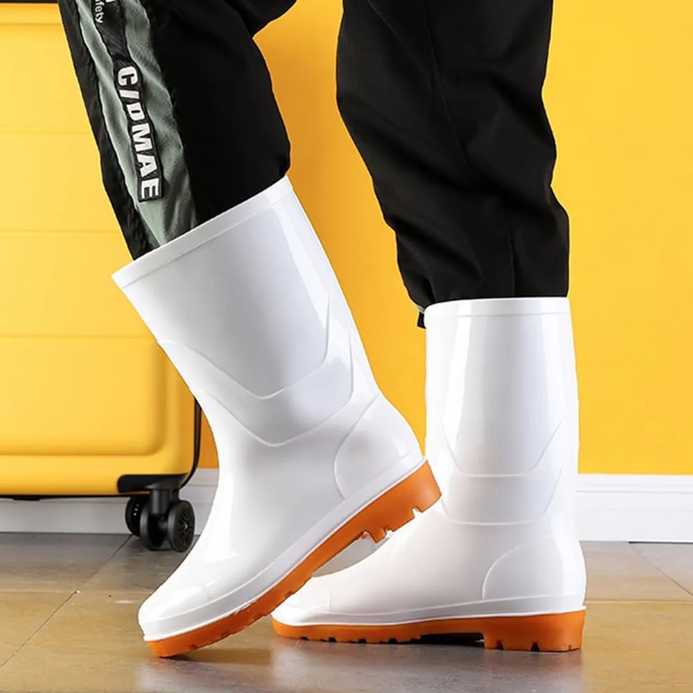 Rain Boots for Women Stylish Light Ankle Rain Shoes Outdoor Work Shoes Chelsea Rainboots Elegant Resistant Footwear