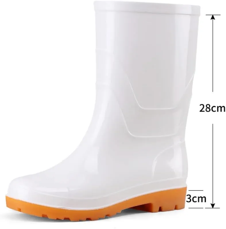Rain Boots for Women Stylish Light Ankle Rain Shoes Outdoor Work Shoes Chelsea Rainboots Elegant Resistant Footwear