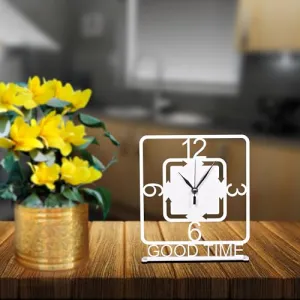 RAYART Good Time Table Clock, Stylish Tabel Watch, Manual Adjustment, Easy Battery Replacement, Ideal for Vintage Decor for Home & Office (Height 18 cm).