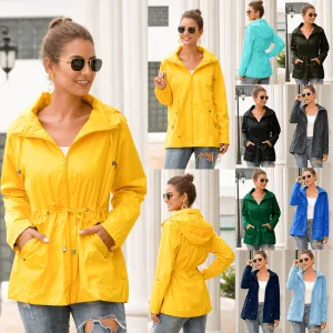 Waist Hooded Outdoor Hiking Rainproof Jacket